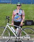 biker chick in the hood